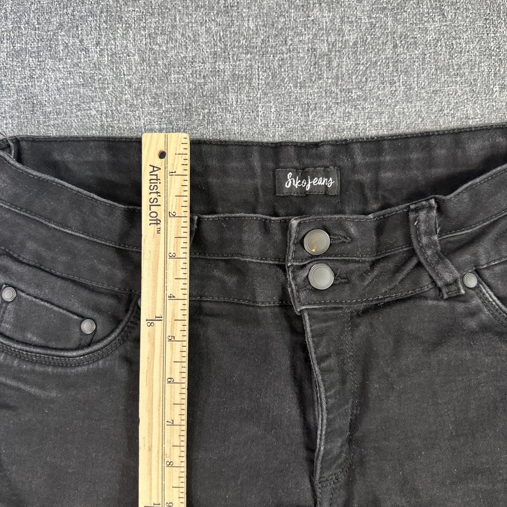 Suko Jeans Women's Black Bermuda Shorts Size 12 Stretch Mid Rise Snap Hem - Picture 6 of 6